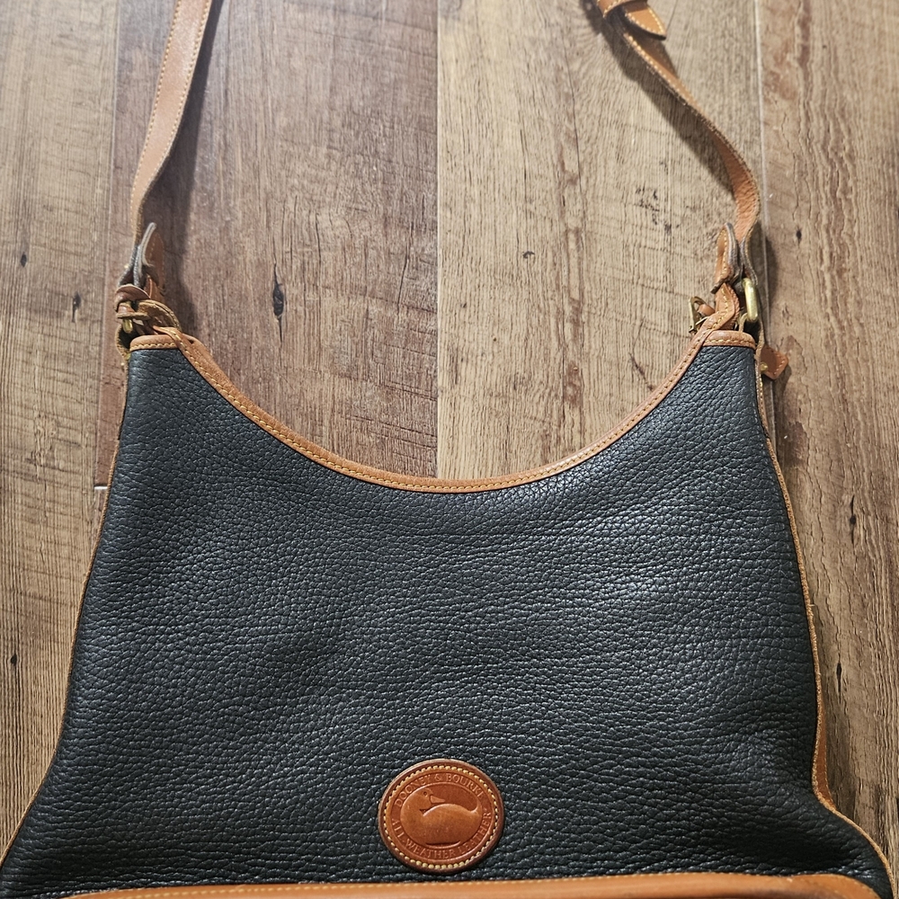 Dooney & Bourke Black and Tan Shoulder Bag